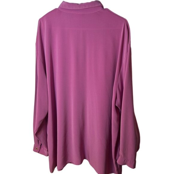 Louben Laura vintage pink button down blouse in size 20 Long career office - Picture 5 of 6